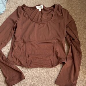 Wilfred Chocolate Brown Long Sleeve Blouse
